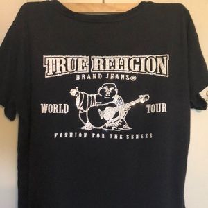 True Religion Black V-Neck Tee